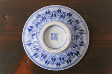 古民具・骨董　幕末明治期　味のある絵柄のアンティーク蓋付茶碗2客セット(和食器)(1)