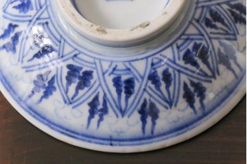 古民具・骨董　幕末明治期　味のある絵柄のアンティーク蓋付茶碗2客セット(和食器)(1)