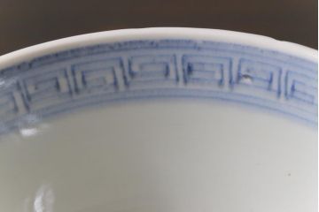 古民具・骨董　幕末明治期　味のある絵柄のアンティーク蓋付茶碗2客セット(和食器)(2)