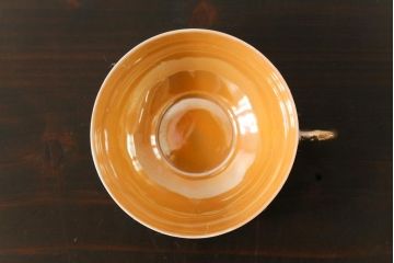 アンティーク雑貨　和製アンティーク　大正昭和初期　パールのように輝くカップ&ソーサー2客セット(2)