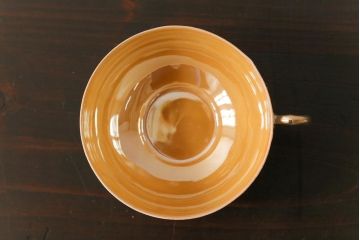 和製アンティーク　大正昭和初期　日本趣味の絵柄が魅力的なカップ&ソーサー2客セット