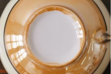 和製アンティーク　大正昭和初期　日本趣味の絵柄が魅力的なカップ&ソーサー2客セット(2)