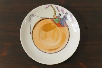 和製アンティーク　大正昭和初期　日本趣味の絵柄が魅力的なカップ&ソーサー2客セット(2)