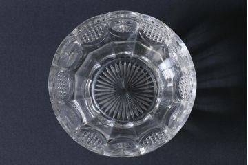 アンティーク雑貨　アメリカビンテージ　レトロな趣きあふれるデザインが魅力のガラス鉢(キャンディーポット、小物入れ)