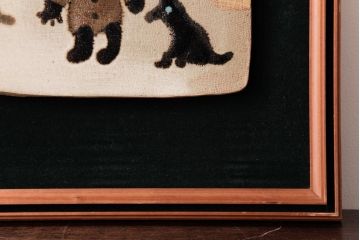 アンティーク雑貨　昭和期　笠間焼　中野晃嗣作　陶板画