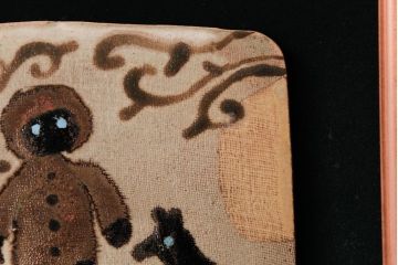アンティーク雑貨　昭和期　笠間焼　中野晃嗣作　陶板画