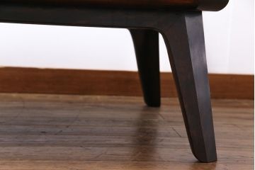 ビンテージ　松本民芸家具　面取りデザインがおしゃれなガラス天板付きセンターテーブル(ローテーブル、座卓)
