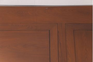 アンティーク雑貨　中古　総ケヤキ材　ガラス天板付き　四尺　杢目が美しい関西火鉢(長火鉢、囲炉裏、テーブル)(2)
