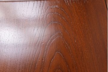 アンティーク雑貨　中古　総ケヤキ材　ガラス天板付き　四尺　杢目が美しい関西火鉢(長火鉢、囲炉裏、テーブル)(2)