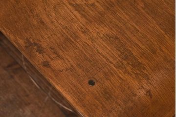 ヴィンテージ家具　イギリスビンテージ　古い木と鉄脚がレトロなスクールチェア(ワークチェア)(2)
