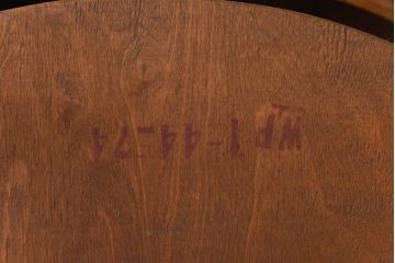 ヴィンテージ家具　イギリスビンテージ　古い木と鉄脚がレトロなスクールチェア(ワークチェア)(3)
