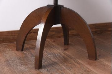 アンティーク家具　大正ロマン　ナラ材　黒いファブリックがシックなドクターチェア(アームチェア、回転椅子)