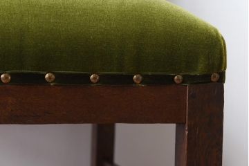 アンティーク家具　昭和初期　ナラ材　直線のデザインがすっきりとした印象のチェア(椅子、ダイニングチェア)