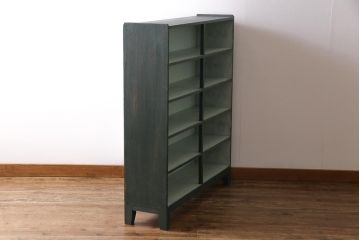 ペイント家具　5段　個性的なバイカラーがおしゃれな薄型オープンラック(飾り棚、収納棚)