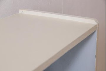 ペイント家具　5段　爽やかなバイカラーの薄型オープンラック(飾り棚、収納棚)
