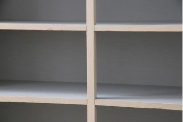 ペイント家具　5段　爽やかなバイカラーの薄型オープンラック(飾り棚、収納棚)