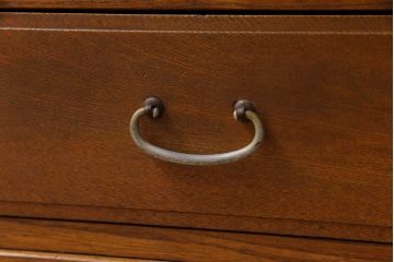 レトロ家具　昭和レトロ　引き出し付き　木の温もり溢れる薄型のガラスケース(飾り棚、陳列棚)