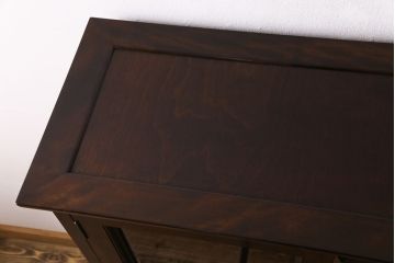ビンテージ　松本民芸家具　深い色味が魅力的な小振りの本箱(飾り棚、食器棚、キャビネット)(定価約34万2千円)