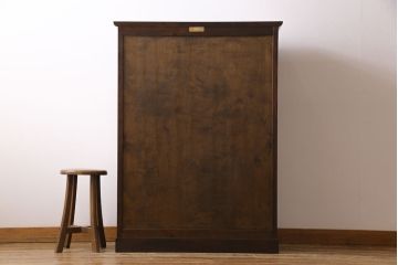 ビンテージ　松本民芸家具　深い色味が魅力的な小振りの本箱(飾り棚、食器棚、キャビネット)(定価約34万2千円)