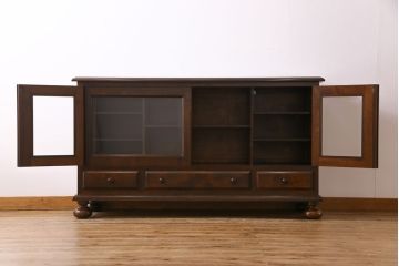 中古　松本民芸家具　C-�U型　スタイリッシュなサイドボード(リビングボード、キャビネット)(定価約60万5千円)