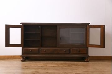 中古　松本民芸家具　C-�U型　スタイリッシュなサイドボード(リビングボード、キャビネット)(定価約60万5千円)