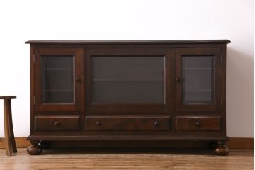 中古　松本民芸家具　C-�U型　スタイリッシュなサイドボード(リビングボード、キャビネット)(定価約60万5千円)