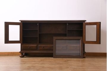 中古　松本民芸家具　C-�U型　スタイリッシュなサイドボード(リビングボード、キャビネット)(定価約60万5千円)