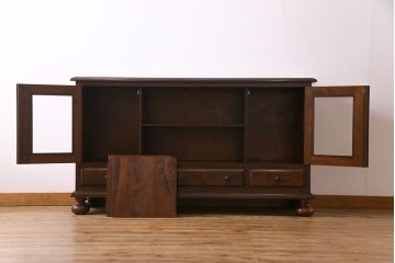 中古　松本民芸家具　C-�U型　スタイリッシュなサイドボード(リビングボード、キャビネット)(定価約60万5千円)