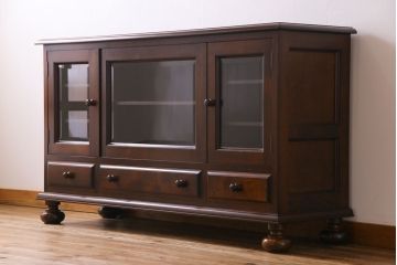 中古　松本民芸家具　C-�U型　スタイリッシュなサイドボード(リビングボード、キャビネット)(定価約60万5千円)