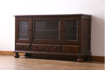中古　松本民芸家具　C-�U型　スタイリッシュなサイドボード(リビングボード、キャビネット)(定価約60万5千円)