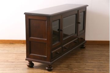 中古　松本民芸家具　C-�U型　スタイリッシュなサイドボード(リビングボード、キャビネット)(定価約60万5千円)