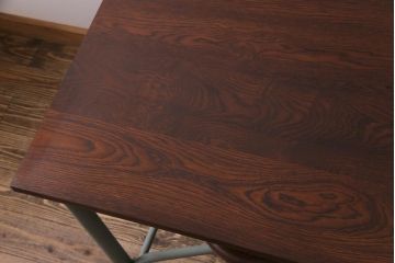 ラフジュ工房オリジナル アンティークペイントが魅力的な6脚格納スツール付きテーブル(ダイニングテーブル、作業台)(1)