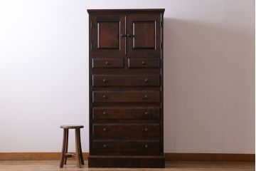 ビンテージ家具　美品　北海道民芸家具　落ち着きある上品な佇まいのチェスト(引き出し、収納棚)