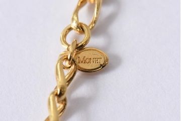 アンティーク雑貨　MONET(モネ)　愛らしいリボンとティアドロップパールのチョーカー(ネックレス、アクセサリー)