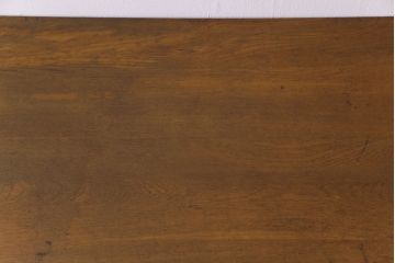 レトロ家具　昭和レトロ　大振り　古いナラ材の風合いが味のある片袖机(ワークデスク、在宅ワーク、在宅用、作業台)