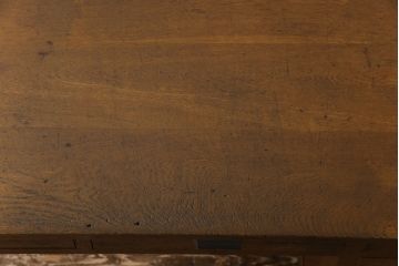 レトロ家具　昭和レトロ　大振り　古いナラ材の風合いが味のある片袖机(ワークデスク、在宅ワーク、在宅用、作業台)