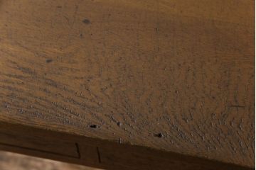 レトロ家具　昭和レトロ　大振り　古いナラ材の風合いが味のある片袖机(ワークデスク、在宅ワーク、在宅用、作業台)