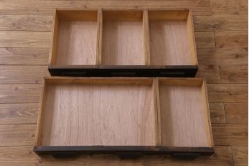 レトロ家具　昭和レトロ　ナラ材　無骨な雰囲気が漂う薄型のワークデスク(片袖机、在宅ワーク、在宅用作業台)