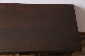 レトロ家具　昭和レトロ　ナラ材　無骨な雰囲気が漂う薄型のワークデスク(片袖机、在宅ワーク、在宅用作業台)