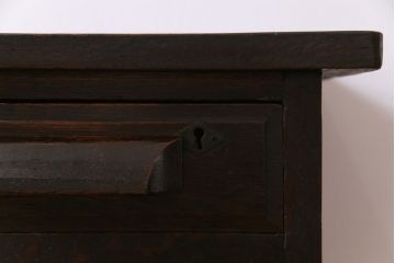 レトロ家具　昭和レトロ　ナラ材　無骨な雰囲気が漂う薄型のワークデスク(片袖机、在宅ワーク、在宅用作業台)