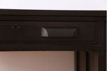 レトロ家具　昭和レトロ　ナラ材　無骨な雰囲気が漂う薄型のワークデスク(片袖机、在宅ワーク、在宅用作業台)