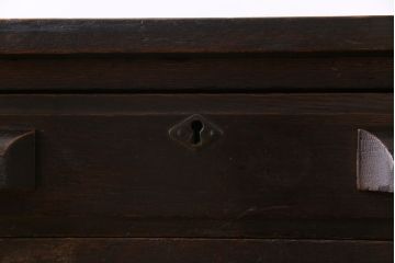 レトロ家具　昭和レトロ　ナラ材　無骨な雰囲気が漂う薄型のワークデスク(片袖机、在宅ワーク、在宅用作業台)