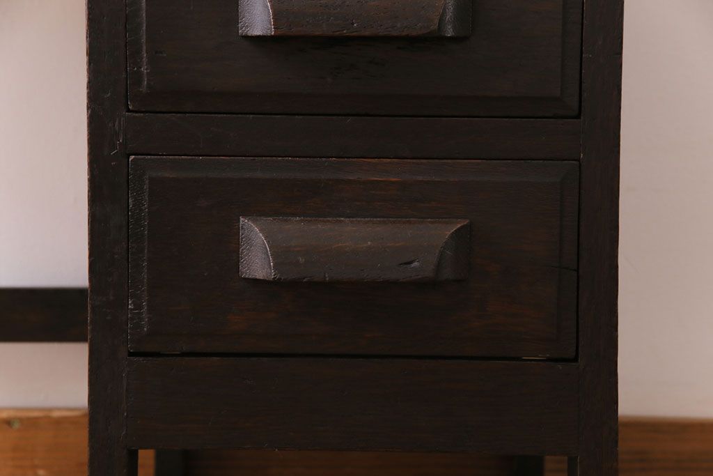 レトロ家具　昭和レトロ　ナラ材　無骨な雰囲気が漂う薄型のワークデスク(片袖机、在宅ワーク、在宅用作業台)