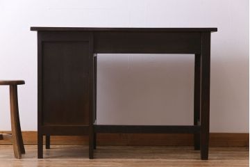 レトロ家具　昭和レトロ　ナラ材　無骨な雰囲気が漂う薄型のワークデスク(片袖机、在宅ワーク、在宅用作業台)