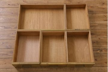 レトロ家具　昭和中期　ナラ材　昭和レトロな雰囲気が魅力の片袖机(作業台、ワークデスク、在宅ワーク、在宅用)