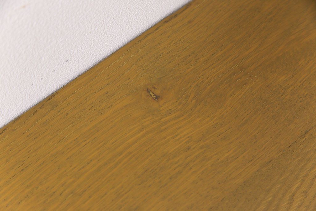 レトロ家具　昭和中期　ナラ材　昭和レトロな雰囲気が魅力の片袖机(作業台、ワークデスク、在宅ワーク、在宅用)