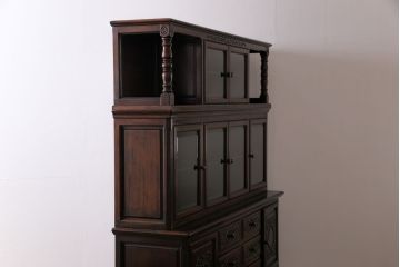 中古美品　カリン材　高級品　上品な雰囲気漂う飾り棚(収納棚、花梨材)(定価約120万円)(R-031832)