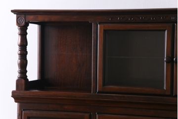 中古美品　カリン材　高級品　上品な雰囲気漂う飾り棚(収納棚、花梨材)(定価約120万円)(R-031832)