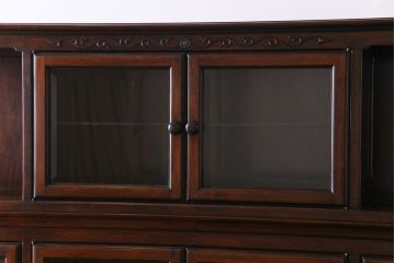 中古美品　カリン材　高級品　上品な雰囲気漂う飾り棚(収納棚、花梨材)(定価約120万円)(R-031832)