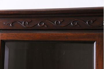中古美品　カリン材　高級品　上品な雰囲気漂う飾り棚(収納棚、花梨材)(定価約120万円)(R-031832)